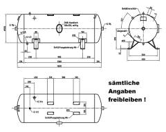 Druckluftbehälter 350 ltr. 11 bar, liegend, grundiert