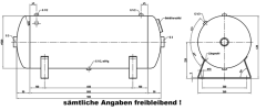 Druckluftbehälter verzinkt, 90 ltr., 11 bar