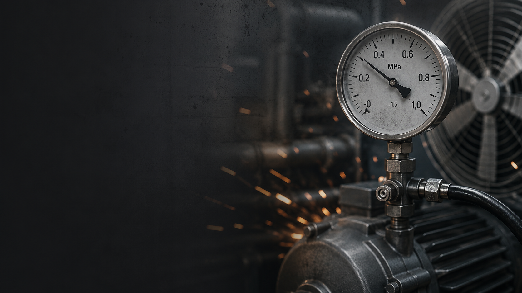 Druckluftanlage mit Manometer